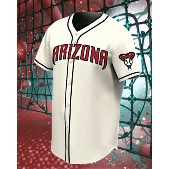 Vintage-Style White & Red Sports Jersey XL 100% Polyester Made In China - Picture 1 of 6